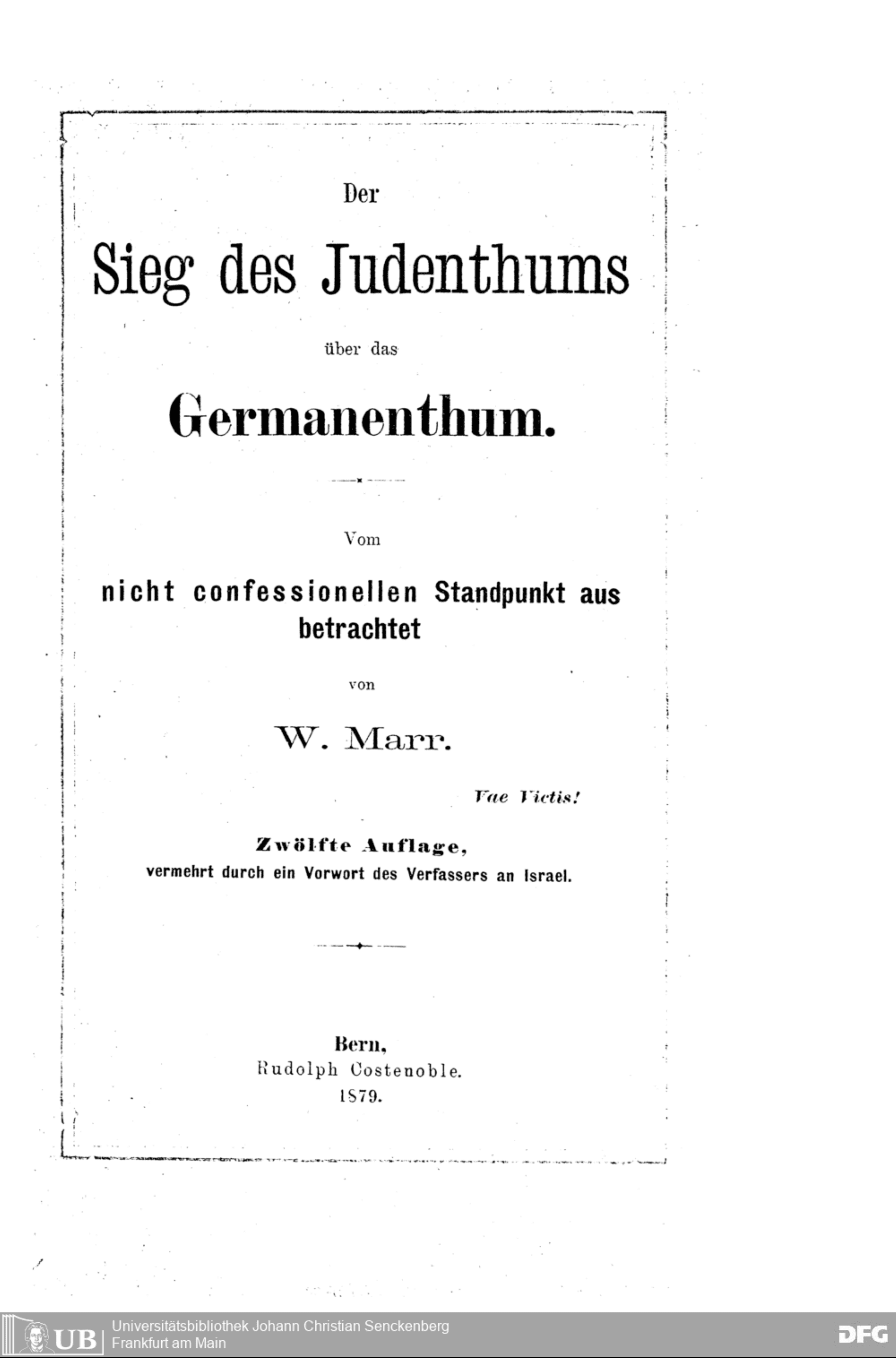 The Victory of Judaism over Germanism cover